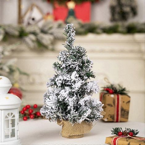 Set mit 6 künstlichen Mini-Weihnachtsbäumen, Mini-Weihnachtsbaumschmuck (1/5)