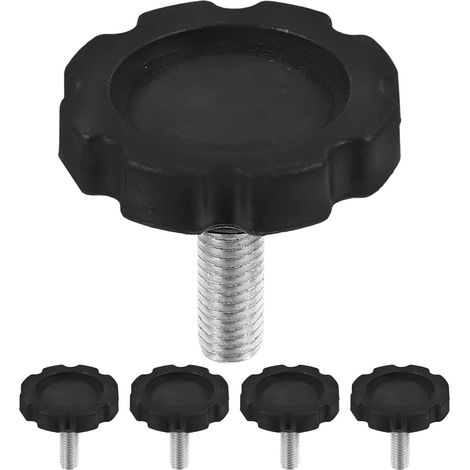Lot de 5 vis de serrage pour pied de parasol - Poignée filetée M8 de rechange pour pied de parasol de terrasse - Pièces détachées pour de (terrasse, barbecue, piscine) (1/5)