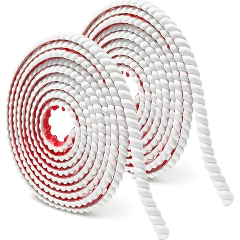 Moulures Autocollantes Blanc, Bande Décorative Murale 3D Relief en PVC, Liseret Imperméable Anti-Graisse, Flexible et Découpable, Idéales pour Cuisine Salle De Bain Plafond TV (6M x 15mm) (1/5)