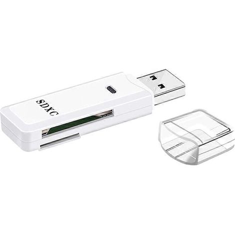 Lecteur de cartes SD/TF USB 3.0 2 en 1 : transmission de données haute vitesse jusqu'à 5 Gbit/s, compatible avec de nombreux appareils (PC, ordinateurs portables, appareils photo, etc.). (1/5)