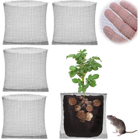 Wurzelschutzkorb 45 x 40 cm 4 Stück Sicherheitsnetz Edelstahl Komplettkorb für Pflanzen Blumen Gemüseschutz (1/5)