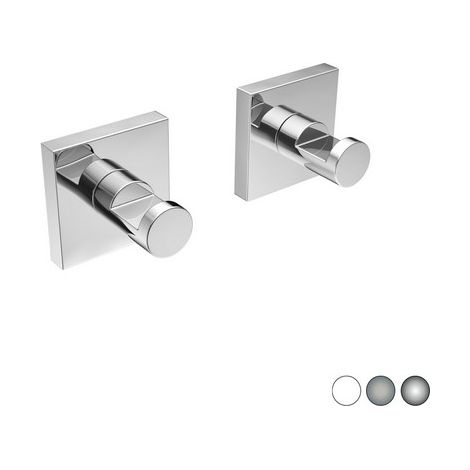 Appendiabiti Mod. Hotel Maison 2 pz in leghe metalliche Bianco cm 5 x h. 5 x 4,5 fissaggio biadesivo pre-applicato o con viti comprese
