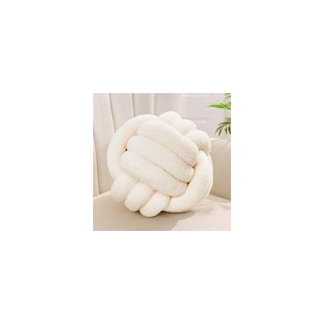 Coussin Noeud Blanc Laiteux, Coussins Rond Balle Decoration Chambre, Coussin Deco Salon Aesthetic, Coussins Canape Decoration Sherpa, Oreiller Decoratif Lit Enfant, 22cm
