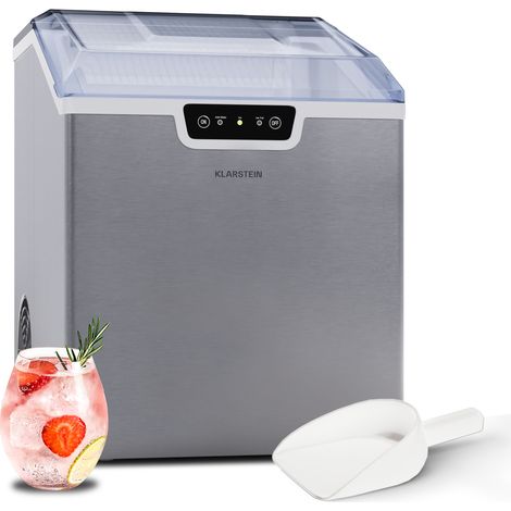 Klarstein Machine a Glacons, Machine à Glacons pour la Maison, Machine a Glacon 3,2 litres, Fonctionnement Rapide, Ice Maker 18kg de Glace, Petits et Grands Glaçons, Machines à Glaçons Autonettoyante 