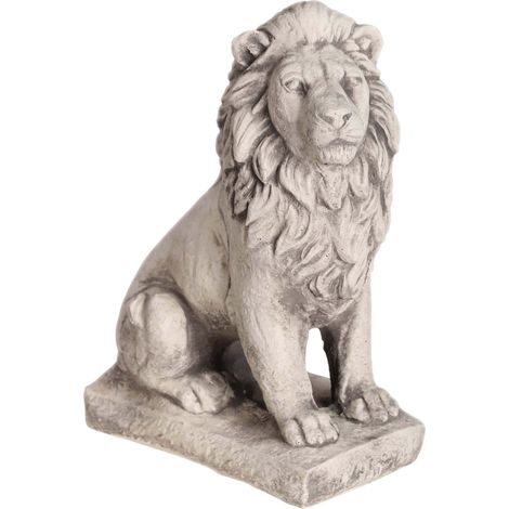 Escultura de león de hormigón gris, figura de león de jardín estilo art déco (1/5)