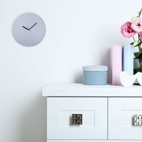 Graue minimalistische wanduhr - ohne zahlen batteriebetrieben