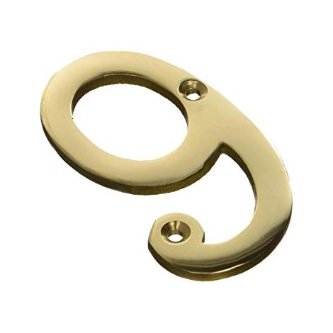 MASIDEF - CIVICO IN OTTONE LUCIDO 8cm N.9