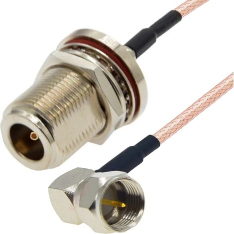 Cable pigtail con conector F RA/N RG316 de 1 m