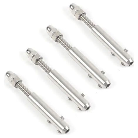 QORVA-Cosses de câble métallique 4 pièces, connecteur en acier inoxydable 304, adaptées au câble métallique de 4mm et au tendeur de câble métallique à clé de type L