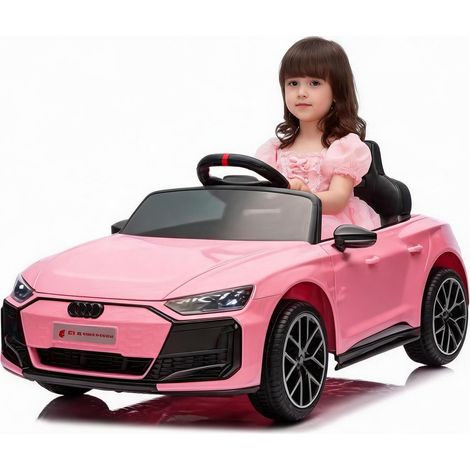 Voiture électrique 12 V pour enfants, style Audi RS GT - Télécommande 2,4 GHz - Lecteur MP3/USB, klaxon et phares LED - Démarrage progressif, 3 à 5 km/h - Ceinture de sécurité, à partir de 3 ans D