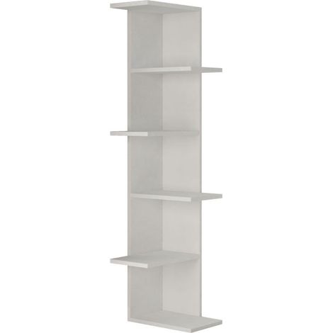 CALICOSY - Etagère d'angle 6 tablettes blanc H141 cm - Saso (1/3)