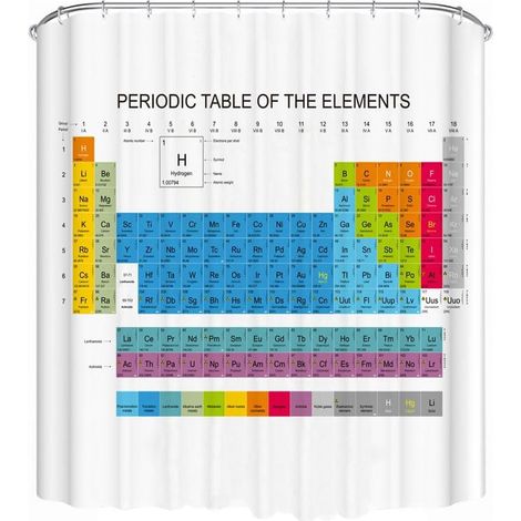 and Opaque Periodic Table Shower Curtain for Bathroom
