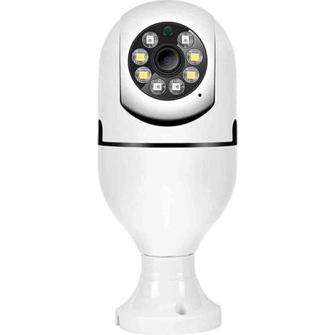 Caméra de Sécurité Ampoule E27 - Blanche, Surveillance WiFi 1080p avec Vision Nocturne (1/5)