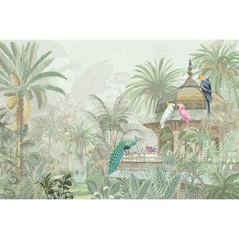 Papier peint panoramique - Jardin Oiseaux - 130 cm x 87 cm (1/2)