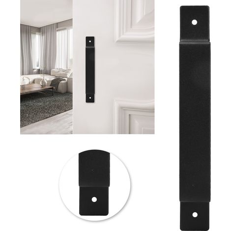 Poignée de porte noire en acier au carbone, poignée coudée à angle droit pour grange, maison, armoire, abri de jardin (1/5)
