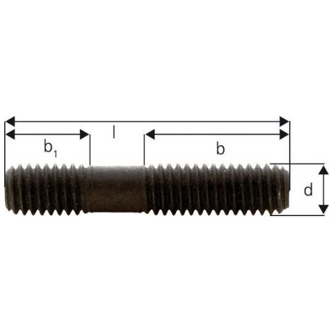 Goujon fileté DIN6379 M12x80mm FORMAT 1 PCS