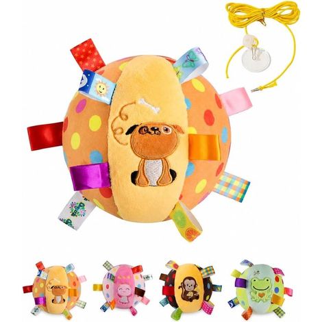 Jouets pour animaux = couleurs vives - jouets suspendus pour chiens - balles en tissu - balles rebondissantes, adaptées aux petits chiens, 15 cm de diamètre (1/2)