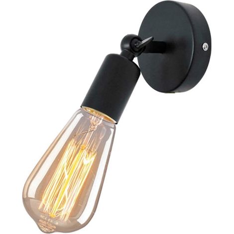 Einfachheit Industrielle Wandleuchte Vintage Retro Wandlampe E27 Edison Halter (Schwarz) für schöne Kinderzimmer Wohnzimmer