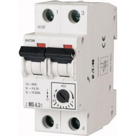 Interruttore automatico per motori 2P 0,75kW 4-6,3A Z-MS-6.3/2 248397