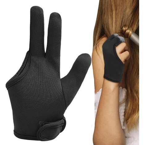 Guanti per arricciacapelli - Guanti per arricciacapelli, Guanti di protezione dal calore  Guanti elastici resistenti al calore a 3 dita, Strumenti per lo styling professionali (1/5)