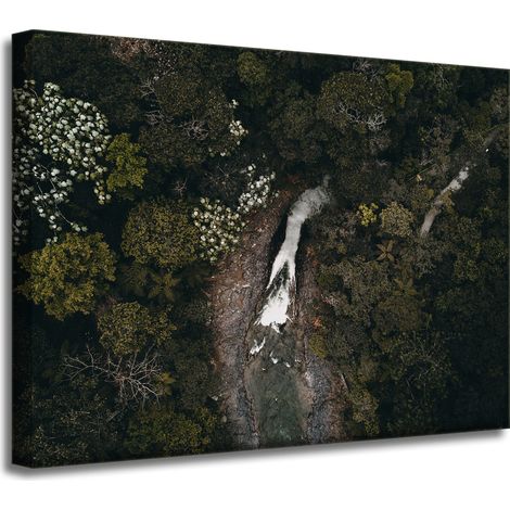 Leinwanddruck Wasserfall aus der Vogelperspektive 40x30 cm