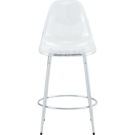 Set da bar con tavolo in vetro da 89 cm e 2 sgabelli trasparenti argento HOMVRA (1/5)