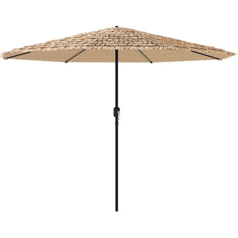 Ombrellone da giardino quadrato con meccanismo a manovella 324 x 324 x 247 cm poliestere marrone 020056404