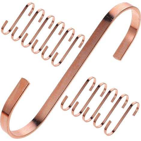Petits crochets en S, design pratique, en métal, pour suspendre les objets et organiser la maison, couleur or rose, lot de 12. (1/5)