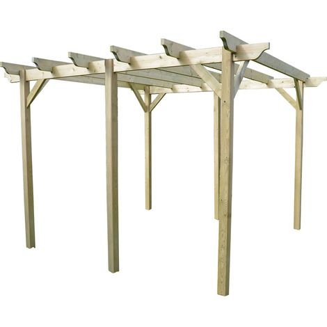 Garden Pergola 6 Post - L480 x W480 x H270 cm - Light Green