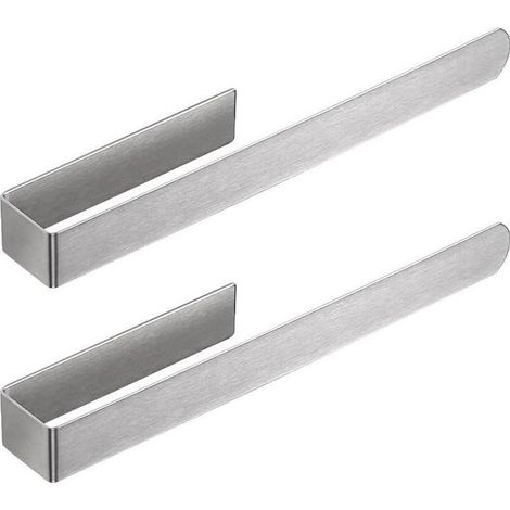 Porte-serviettes Mural - Acier Inoxydable - 37 cm - Auto-adhésif Sans Perçage - Pour Cuisine Et Salle De Bain - Lot De 2 (1/5)