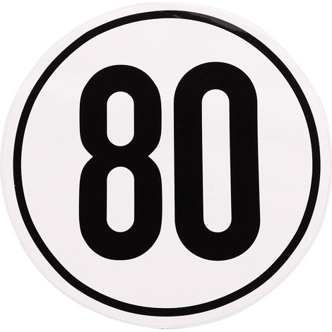 Rýchlostná nálepka 80 km/h, 200 mm