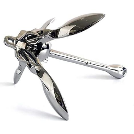 Ancre de Parapluie Marin 0.7kg, Ancre Pliante à Quatre Griffes en Acier Inoxydable 316 for Yachts et quais (1/5)
