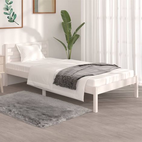 Bed Frame  White  Solid pinewood  Single  Classic/Traditional vidaXL (1/5)