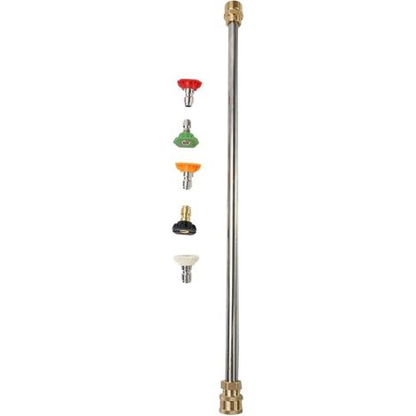 Lance d'extension de lance de nettoyeur haute pression de 40,6 cm, compatible avec Simpson, , Ryobi, avec 5 embouts (1/5)