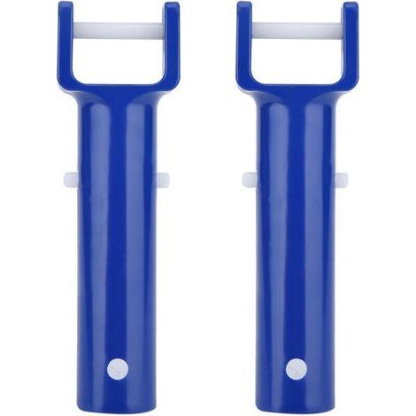 Clip de Piscine, Matériau ABS Bleu Piscine Pince en Forme de V Pince de Tête de Brosse Poignée de Rechange Accessoires de Piscine pour la Plupart des Têtes D'aspiration Standard 2 Pièces-JUSCH (1/4)