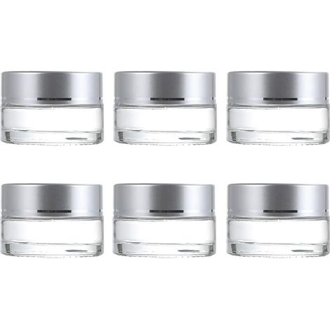 Pot à crème en verre dépoli rond avec couvercle aluminium pour aromathérapie cosmétiques et baumes (1/5)