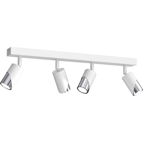 Rail 4 spots orientables blanc/chrome GU10 Shift Luminex