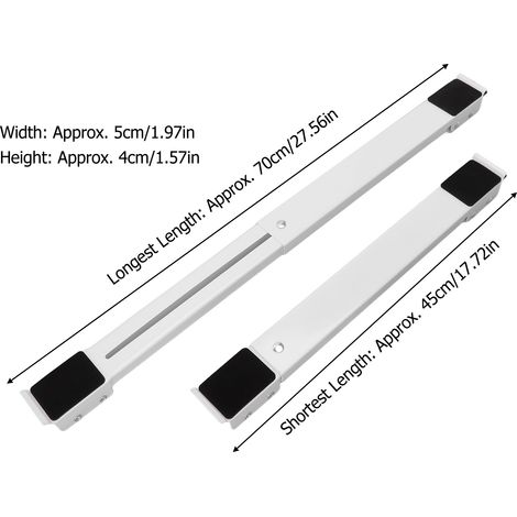 Ortviai Roulettes Rétractables pour Appareils Électroménagers – 2 Pièces, Charge Max. 300 kg, Acier & Nylon, Blanc (1/4)