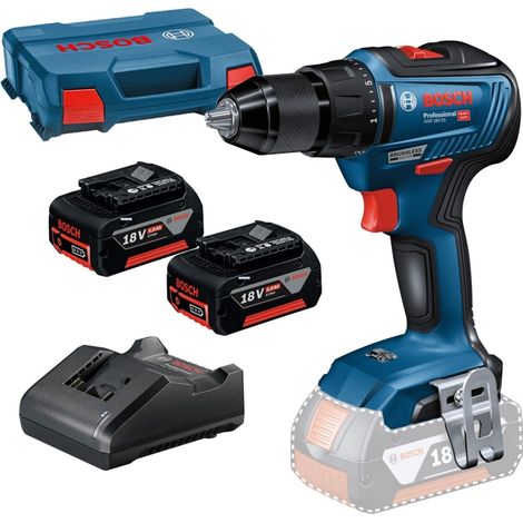 Bosch GSR 18V-55 (2x5.0 GAL18V-20 100A Akku-Bohrschrauber inkl. L-Boxx + 2 Akkus 5.0Ah+ Zubehör (1/8)