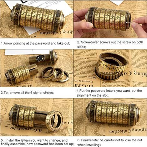 Coffret cadeau TUPARKA Mini Cryptex Code Da Vinci (5 pièces) - Idée cadeau originale et amusante pour la Saint-Valentin (Bronze) (1/3)