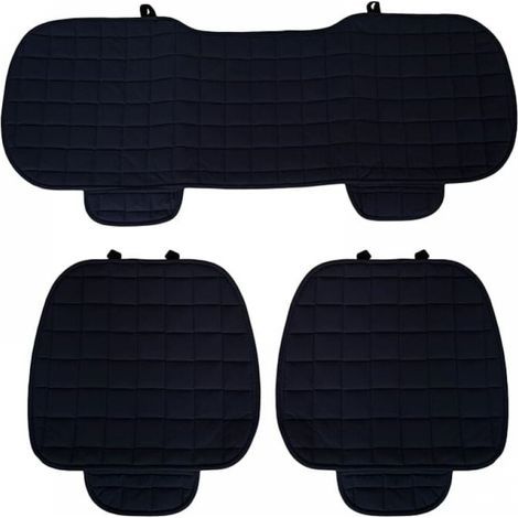 (Black)Car Accessories Comfort Seat Cover Protector, 3 Pack, Universal, Car, 2 Front Seat Protectors and 1 Rear Seat Protector, Interior Seat Cushions (1/5)