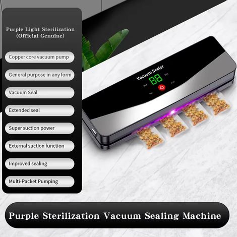 Machine de mise sous vide portable sans fil rechargeable avec affichage du compte à rebours de scellage et bouton étanche. (1/5)