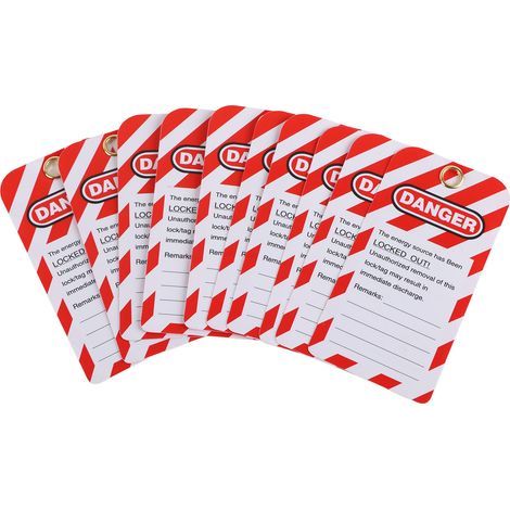 PVC lock label, 10 pieces, Danger: Do not use, safety warning, front/back label for equipment (1/5)