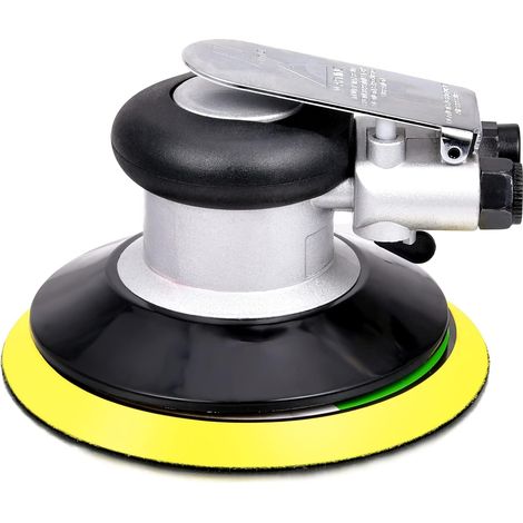 Professioneller Exzenterschleifer, Druckluft, Hochleistungs-Doppelwirkungs-Druckluftschleifer-Polierer Mini mit Klettverschluss, 10.000 U/min (Silber 150 mm) (1/5)