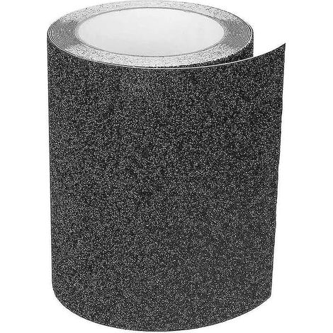 BelleRise - Ruban antidérapant adhésif pour escaliers et escabeaux, résistant à l'abrasion, intérieur/extérieur, 15 cm x 5 m, noir (1/5)