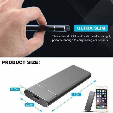 2 To Ssd Disque Dur Externe Mobile Solid State Portable Externe Haute Vitesse Mobile (1/2)