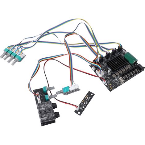 Module amplificateur Bluetooth 2.1 canaux gauche et droit 50 W, subwoofer 100 W, carte d'amplification audio avec réglage filaire des aigus et des graves (1/5)