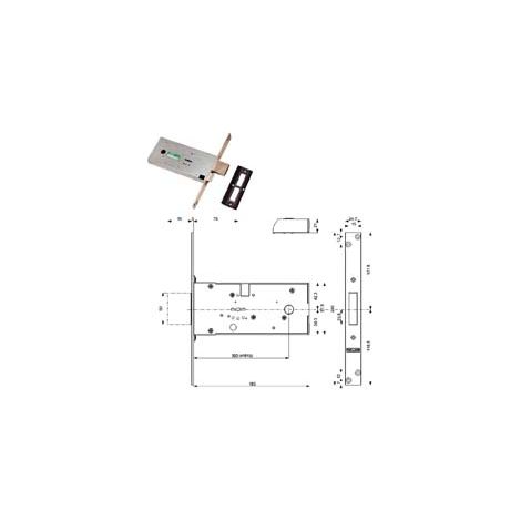 SERRATURA DA INFILARE PER FASCE DOPPIA MAPPA MM.82 H 41812- - mm.70 (41812000W) - 1 pezzi MOTTURA