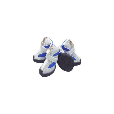 Lot de 4 chaussures de sport antidérapantes pour animaux de compagnie, baskets résistantes toutes saisons, protections réfléchissantes pour pattes de petits chiens, taille 4 (1/5)