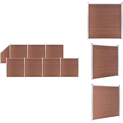Zaunfelder - Living WPC Zaun-Set 7 Quadrate + 1 Schräge 1311x186 cm Braun (1/5)